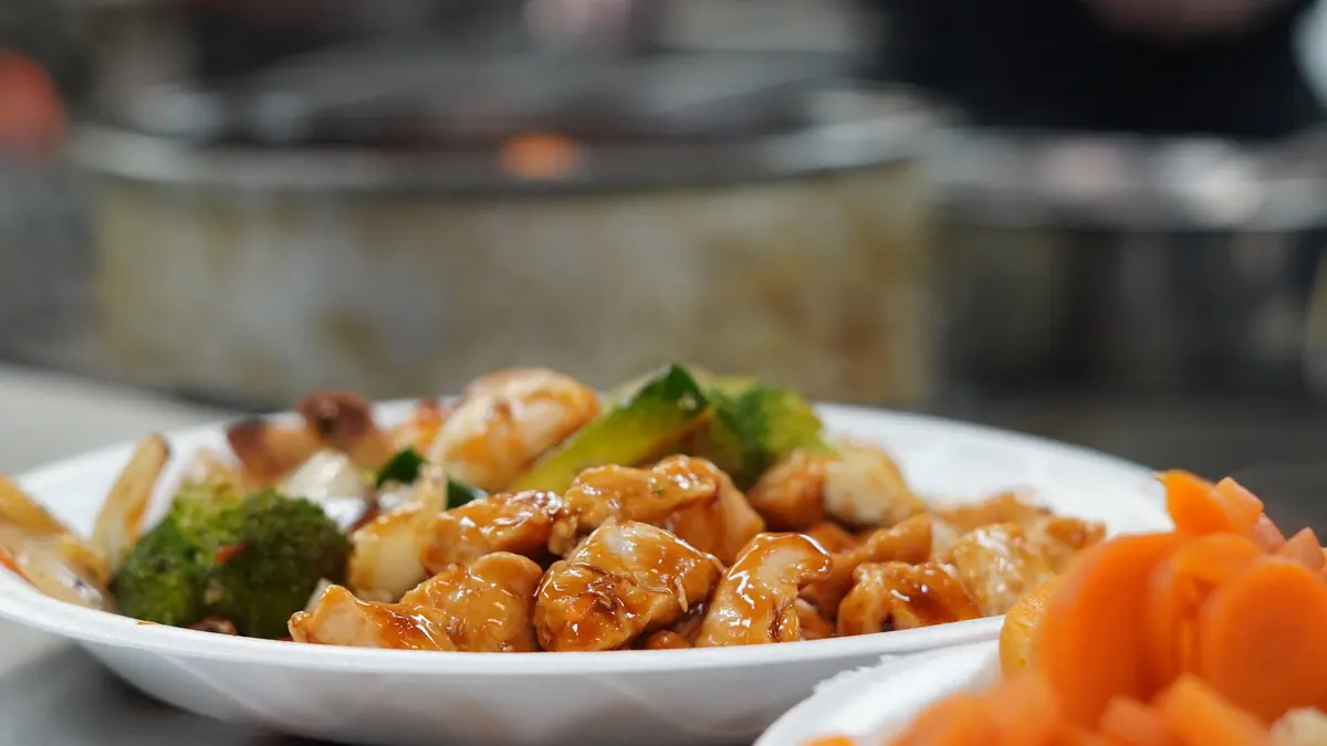 Fresh teriyaki chicken with vegetables